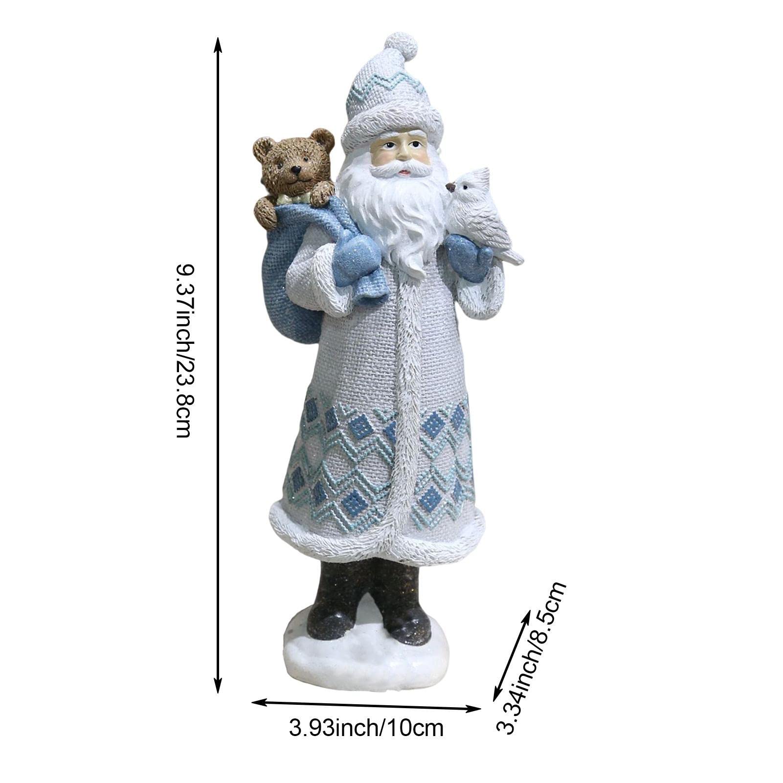 Amazon.co.jp: サンタの置物, サンタクロース人形, ホワイトシルバー